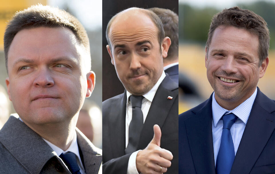 Szymon Hołownia, Borys Budka i Rafał Trzaskowski / autor: Andrzej Wiktor/Fratria x2/ PAP
