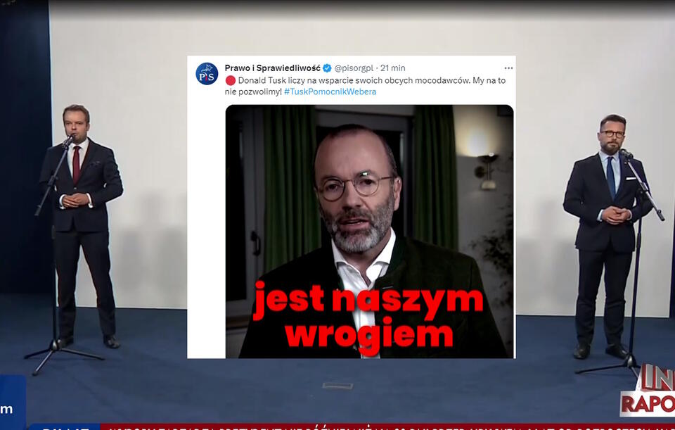 Radosław Fogiel, Rafał Bochenek  / autor: screenshot TVP Info/TT