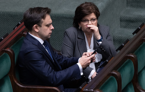 Minister finansów Andrzej Domański, obok Izabela Leszczyna  / autor: Fratria