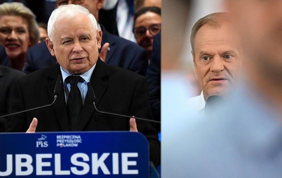 Prezes PiS Jarosław Kaczyński i lider PO Donald Tusk / autor: Twitter(X)/Prawo i Sprawiedliwość; PAP/Darek Delmanowicz