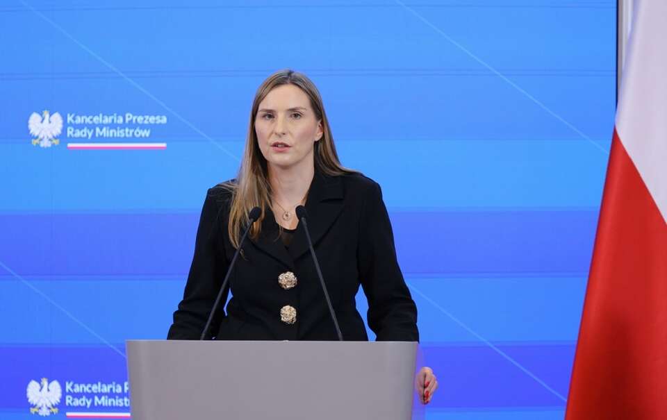 Magdalena Sobkowiak na konferencji prasowej / autor: PAP/Paweł Supernak