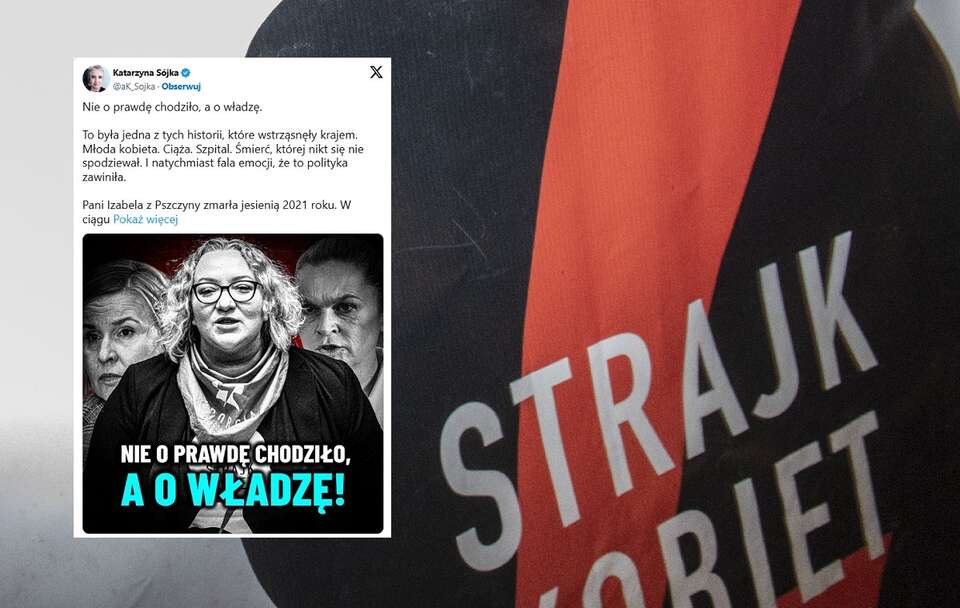w tle zdj. ilustracyjne (Strajk Kobiet) / autor: Fratria, X/Katarzyna Sójka