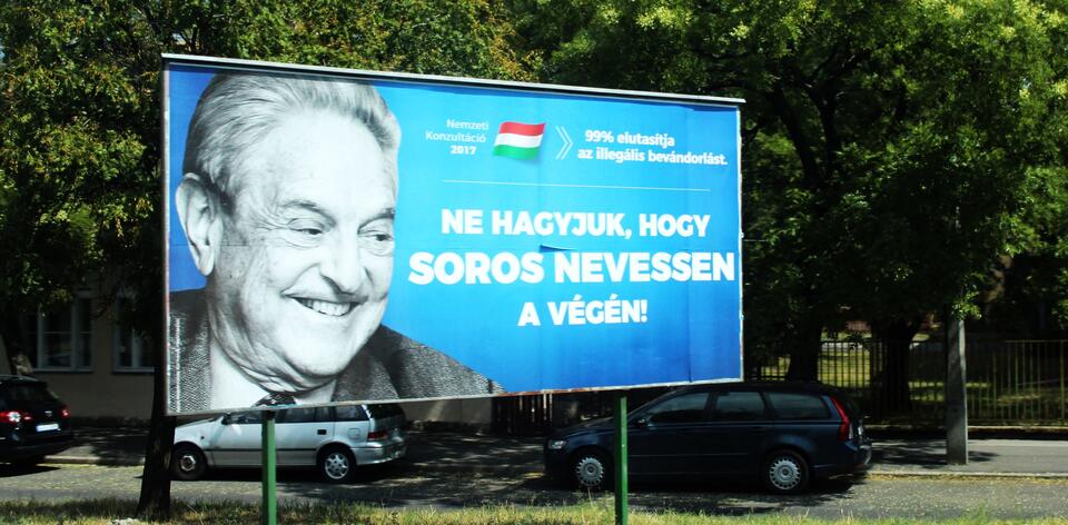 George Soros on Hungarian billboard / autor: wPolityce.pl