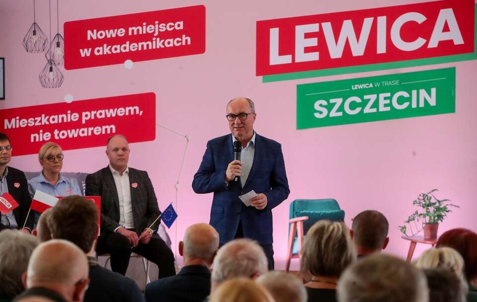Włodzimierz Czarzasty podczas spotkania otwartego Lewicy w Szczecinie / autor: PAP/Marcin Bielecki