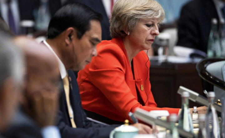 Premier Wielkiej Brytanii Theresa May na szczycie G20, fot. PAP/ EPA/MARK SCHIEFELBEIN 