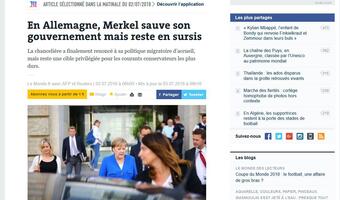 "Le Monde": Merkel na razie ocaliła rząd