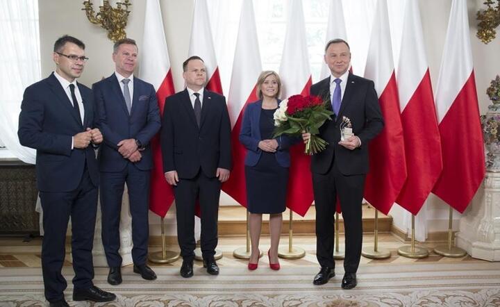 Prezydent Andrzej Duda, wręczenie nagrody wPolityce.pl / autor: Fratria