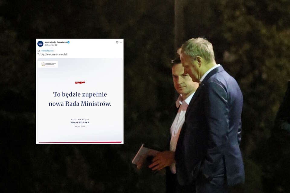 Donald Tusk i Rafał Szłapka / autor: PAP-Paweł Supernak/X-Kancelaria Premiera, screen