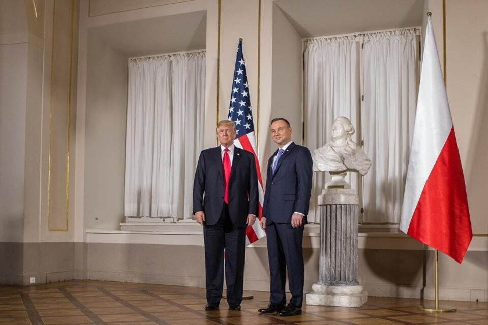 Prezydent USA Donald Trump i Prezydent RP Andrzej Duda podczas wizyty w Polsce / autor: Fratria