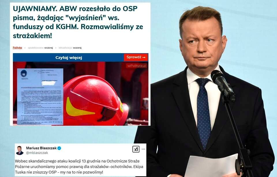 ABW uderza w OSP. Błaszczak: "Uruchamiamy pomoc prawną"