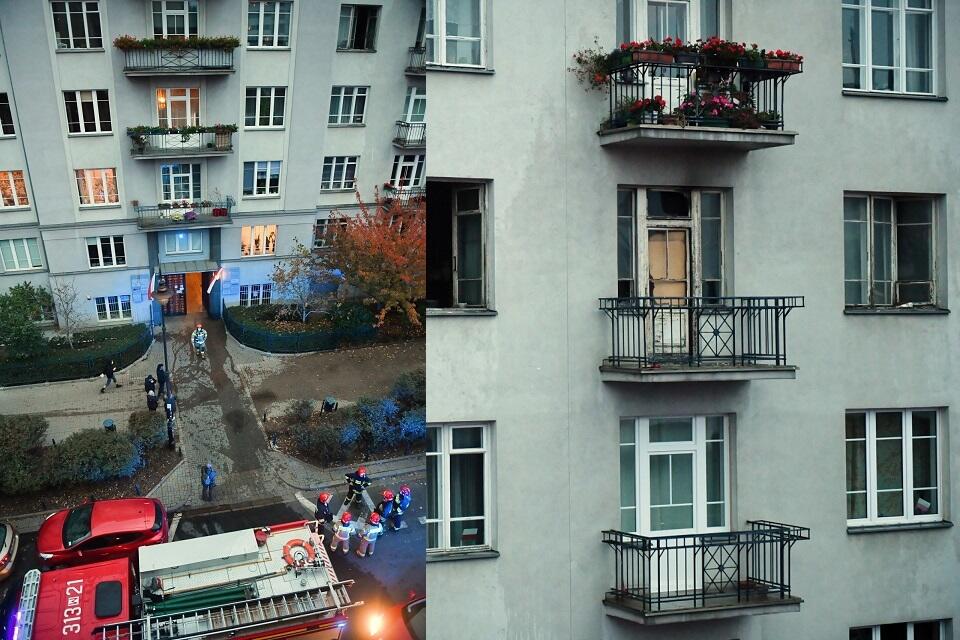 Podpalone mieszkanie na Powiślu  / autor: PAP/Radek Pietruszka