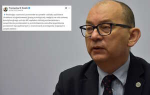 Sędzia Przemysław Radzik ZRDSSP przedstawi zarzty dyscyplinarne dwojgu sędziom z Warszawy za udział strukturze zorganizowanej grupy przestępczej, mającej na celu zmianę konstytucyjnego ustroju RP.  / autor: Fratria/X