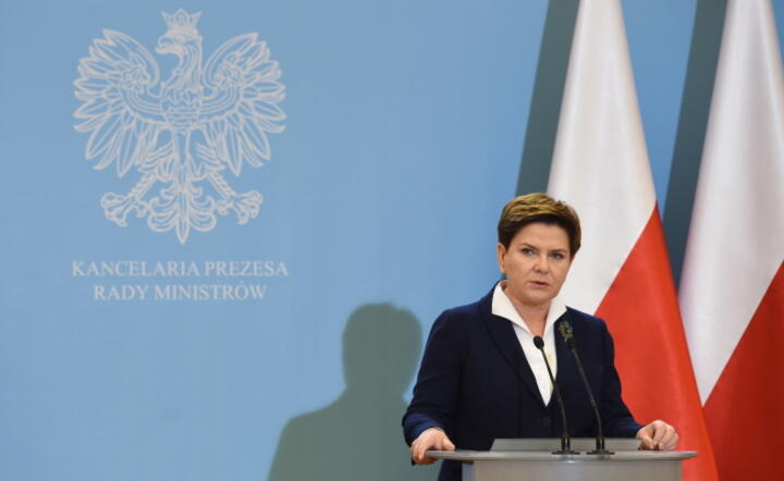 Premier Beata Szydło na porannym briefingu w KPRM, fot. PAP/Radek Pietruszka