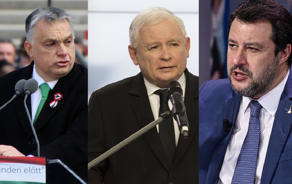 Viktor Orban/Jarosław Kaczyński/Matteo Salvini / autor: Fratria/PAP/EPA