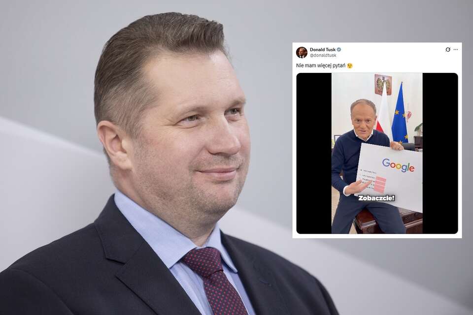 Czarnek's first  consequence  to Tusk's video. "Bravo Donald!"