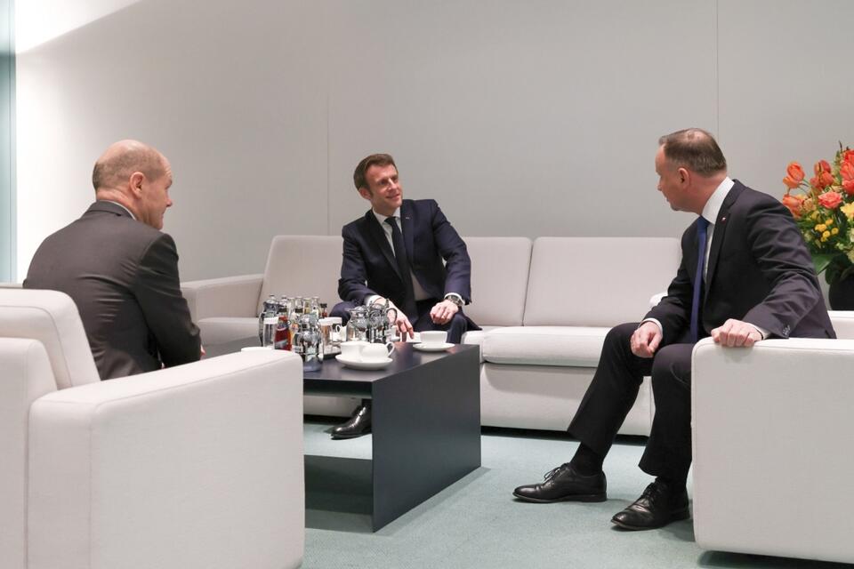 Spotkanie prezydentów Polski i Niemcy oraz kanclerza Niemiec / autor: KPRP/Jakub Szymczuk