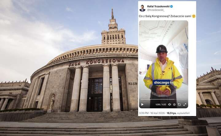 Prezydent Warszawy chwali się, że remont Sali Kongresowej potrwa... o dwa lata dłużej / autor: Fratria / X