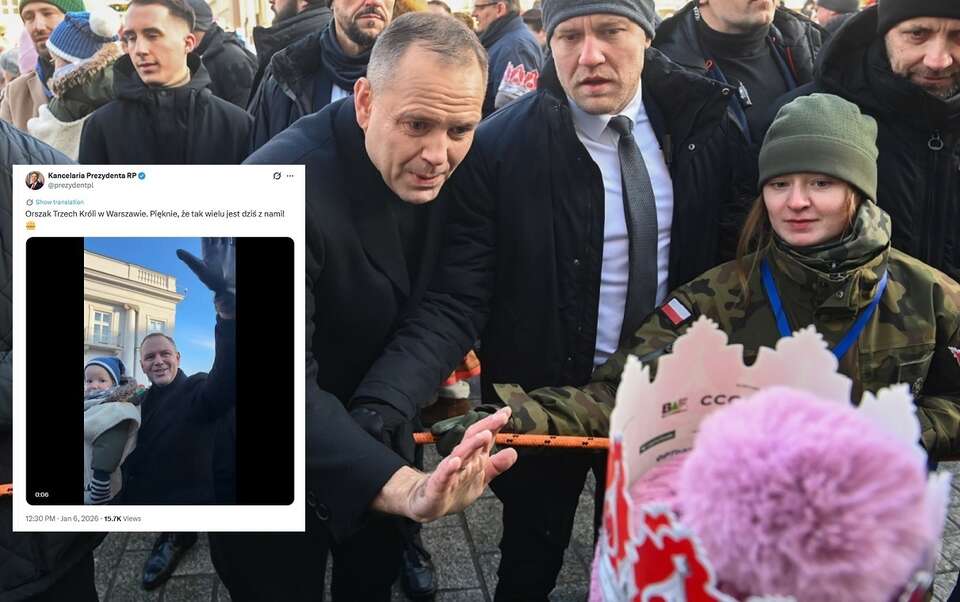 Prezydent Karol Nawrocki na Orszaku Trzech Króli / autor: PAP/Piotr Nowak