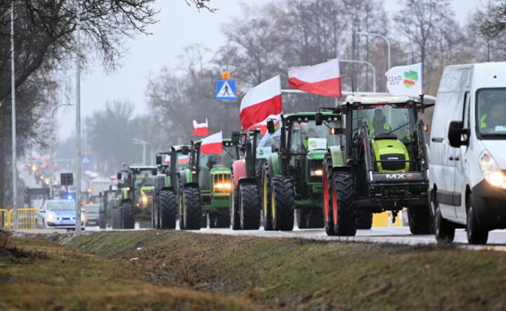 Protest rolników na drodze krajowej 2 w Zbuczynie między Siedlcami i Międzyrzecem Podlaskim / autor: PAP/Przemysław Piatkowski