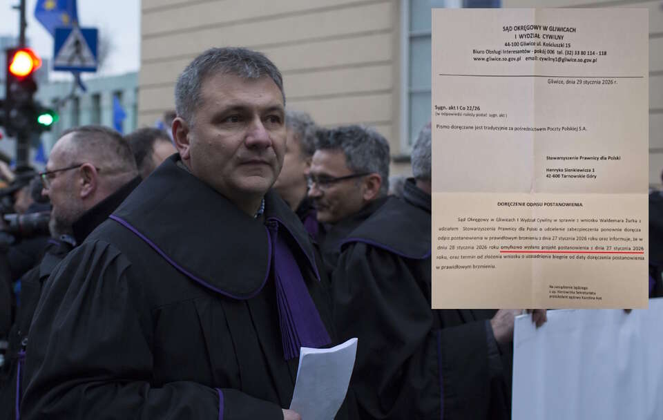 Sąd omyłkowo wysłał projekt postanowienia w sprawie Żurka