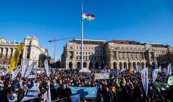 Protest pedagogów w Budapeszcie