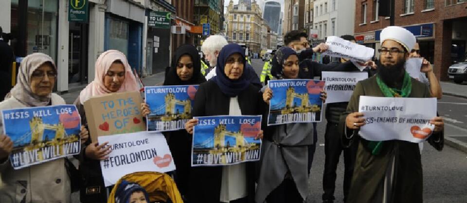 Muzułmański protest na London Bridge / autor: YouTube