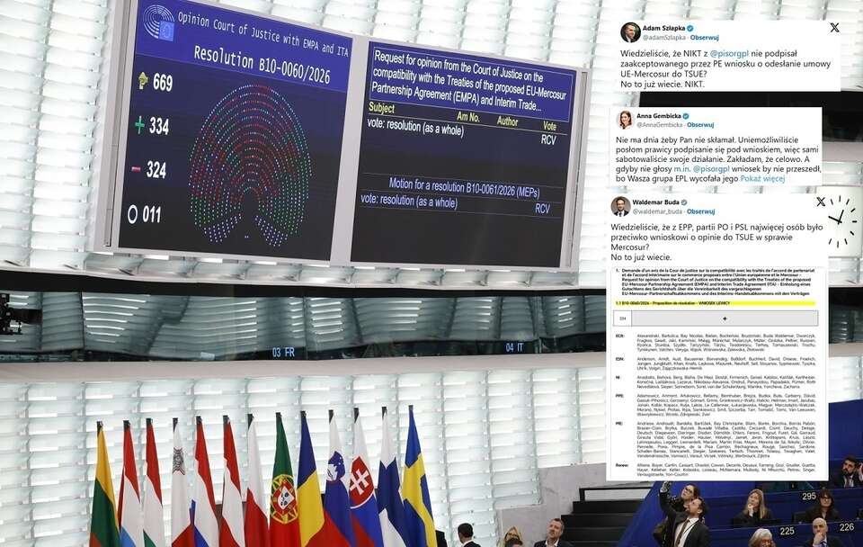 Głosowanie w Parlamencie Europejskim / autor: PAP/EPA/YOAN VALAT/X