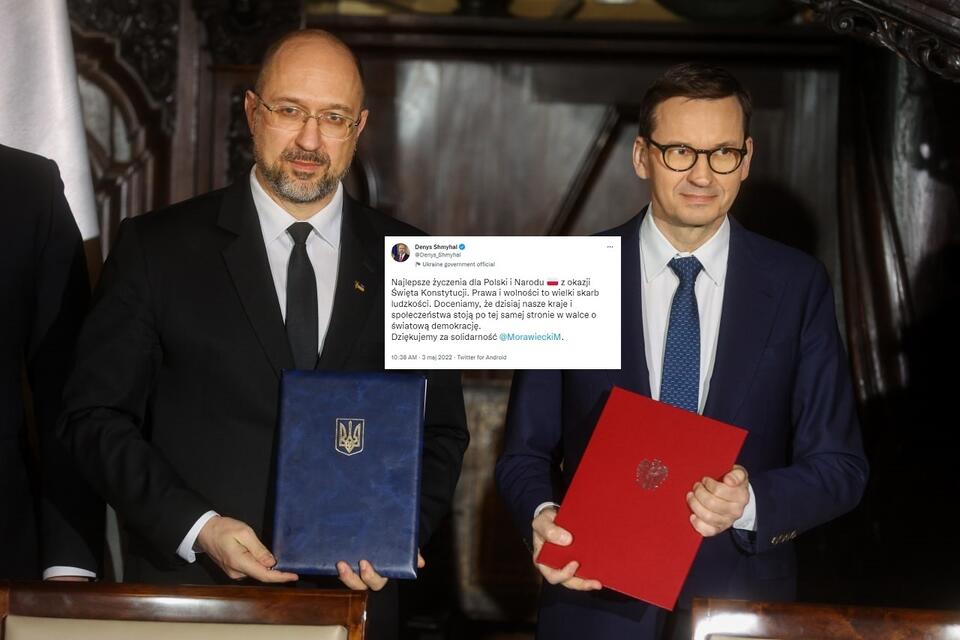 Premierzy Ukrainy i Polski / autor: Twitter/@Denys_Shmyhal