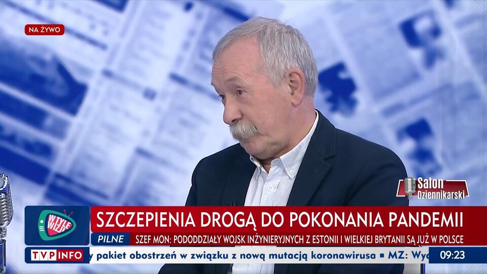 Marek Formela w "Salonie Dziennikarskim", 04.12.2021 / autor: screen TVP Info