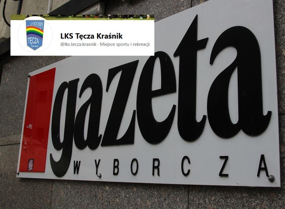 'Gazeta Wyborcza'/Logo Klubu Tęcza Krasnik / autor: Fratria