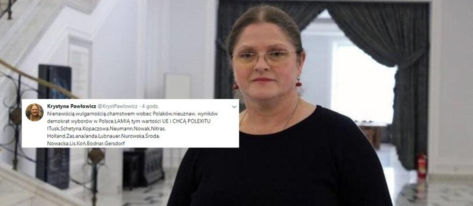 Krystyna Pawłowicz / autor: Fratria/Twitter Krystyna Pawłowicz
