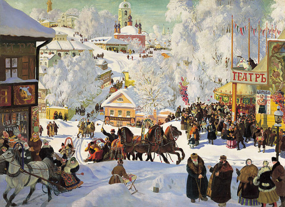 rys. Maslenica, Boris Kustodiev, 1919 / wikipedia