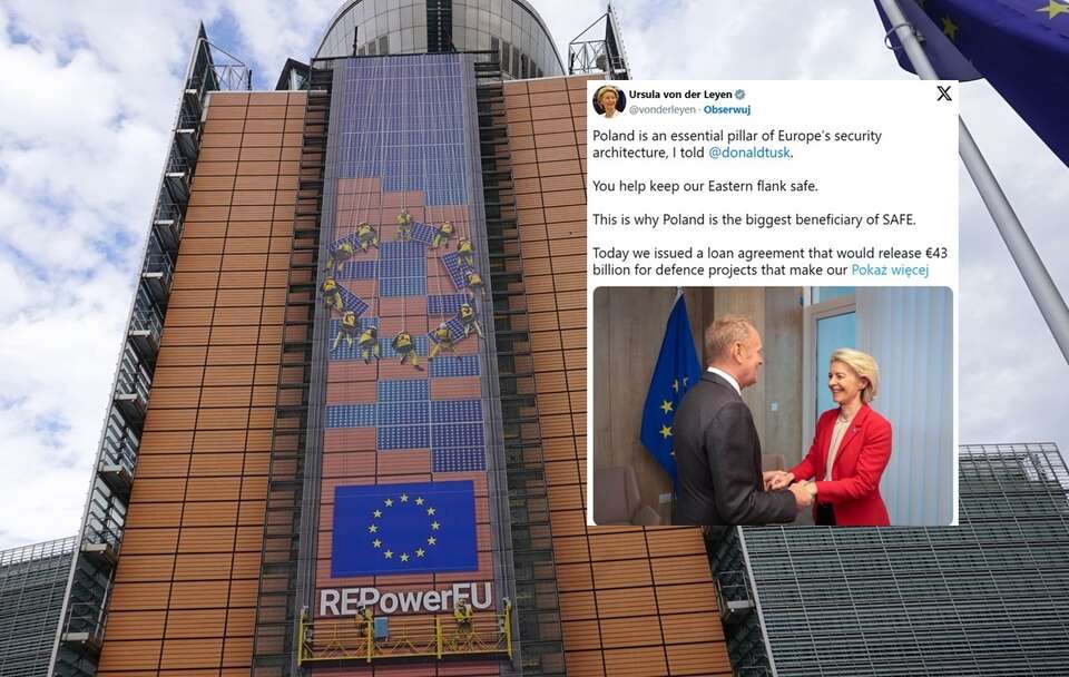 Siedziba Komisji Europejskiej/Donald Tusk i Ursula von der Leyen / autor: Fratria/X