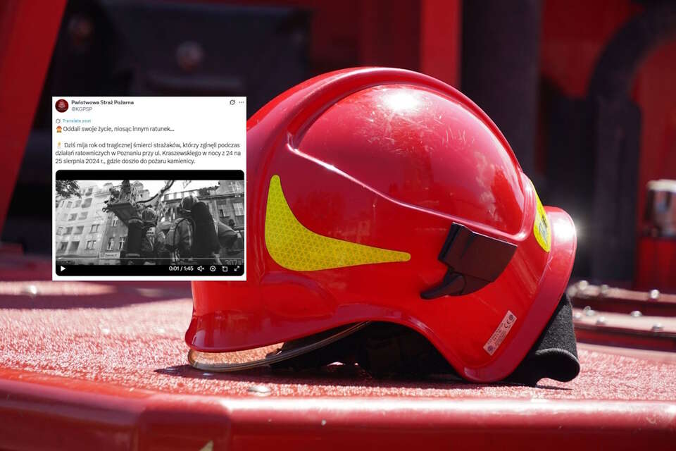 Hełm strażacki / autor: Fratria/X-Państwowa Straż Pożarna, screen