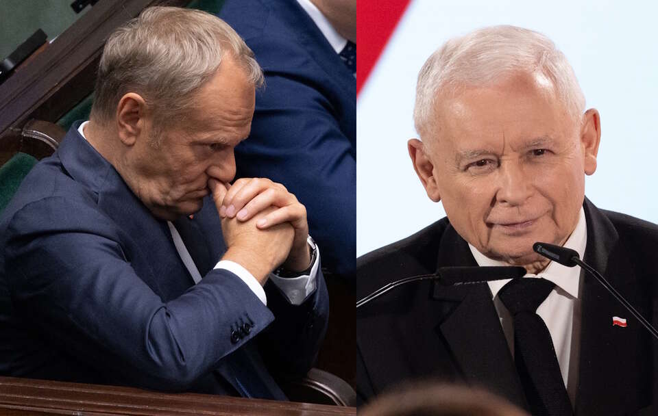 Donald Tusk, Jarosław Kaczyński / autor: Fratria