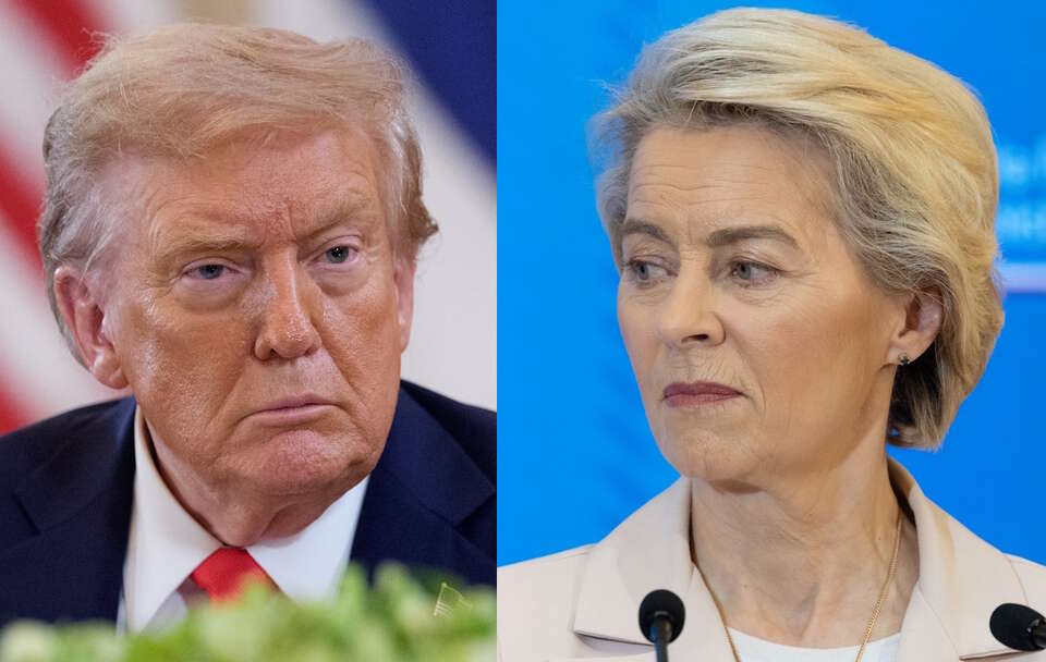 Donald Trump, Ursula von der Leyen / autor: Fratria/PAP/EPA/AARON SCHWARTZ / POOL
