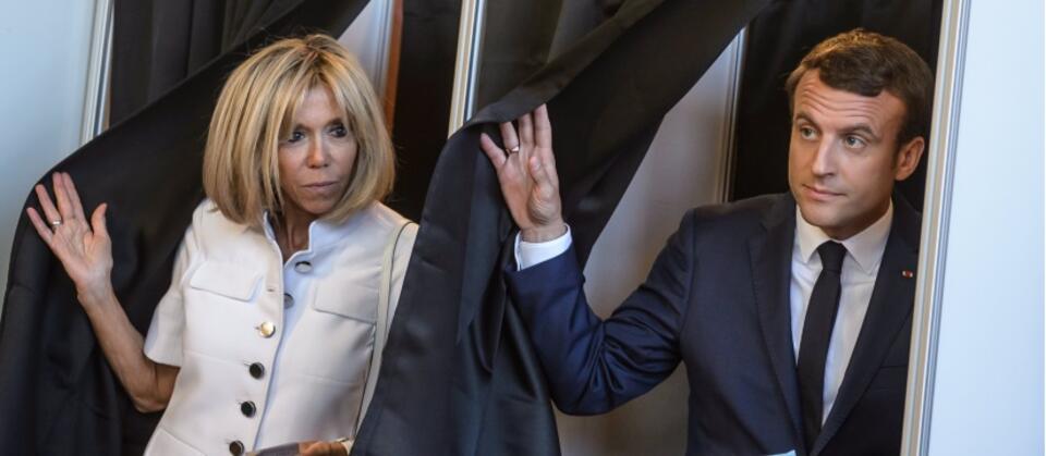 Prezydent Macron z pierwszą damą / autor: PAP/epa
