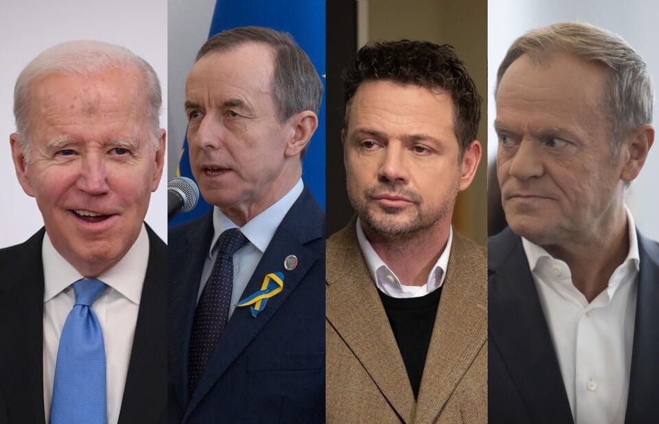 Joe Biden, Tomasz Grodzki, Rafał Trzaskowski, Donald Tusk / autor: Fratria, 	PAP/Marcin Obara