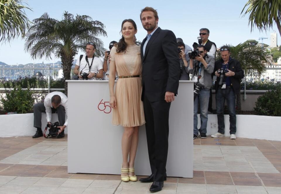 Francuska aktorka Marion Cotillard i belgijski aktor Matthias Schoenaerts na otwarciu festiwalu w Cannes. Fot. PAP EPA