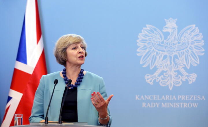 Premier Wielkiej Brytanii Theresa May podczas czwartkowej wizyty w Warszawie, fot. PAP/Tomasz Gzell