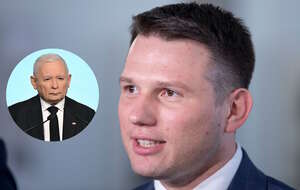 Prezes PiS Jarosław Kaczyński i Sławomir Mentzen / autor: PAP/Radek Pietruszka/Fratria