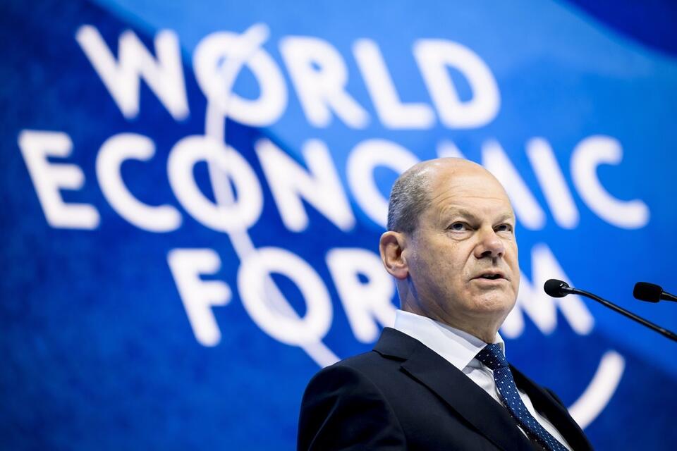 Kanclerz Niemiec Olaf Scholz na Forum Ekonomicznym w Davos / autor: PAP/EPA