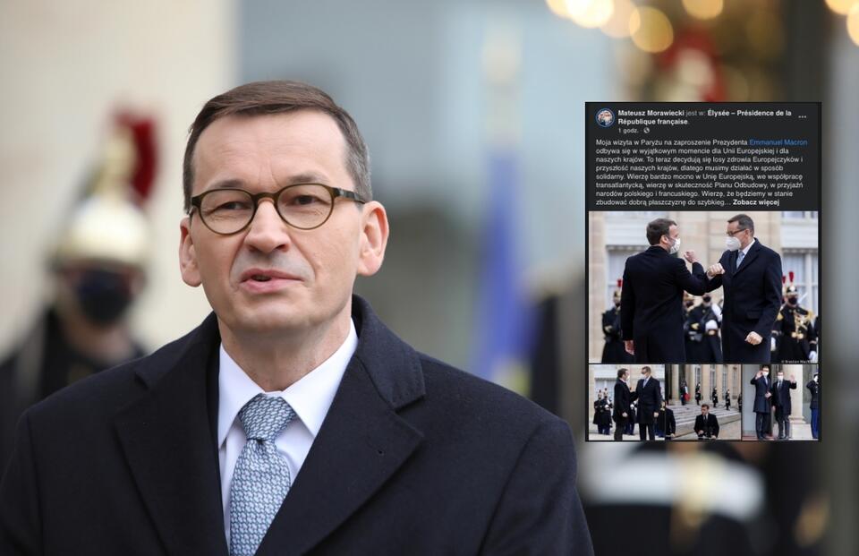 Premier Morawiecki w środę złożył jednodniową wizytę w Paryżu / autor: PAP/Leszek Szymański/Facebook/Mateusz Morawiecki