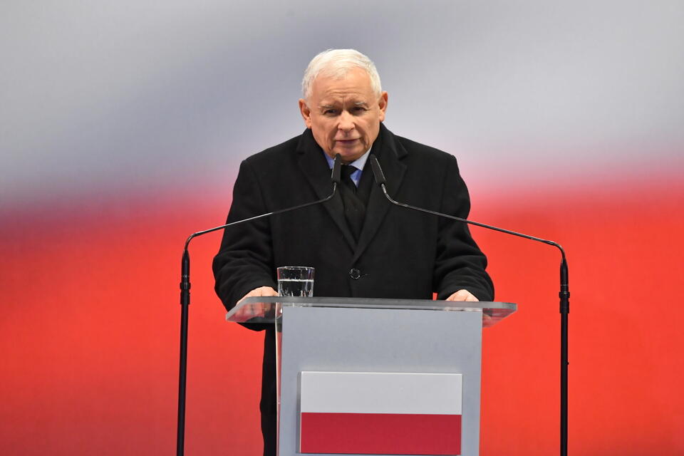 Jarosław Kaczyński na 12 rocznicy Tragedii / autor: PAP/Piotr Nowak