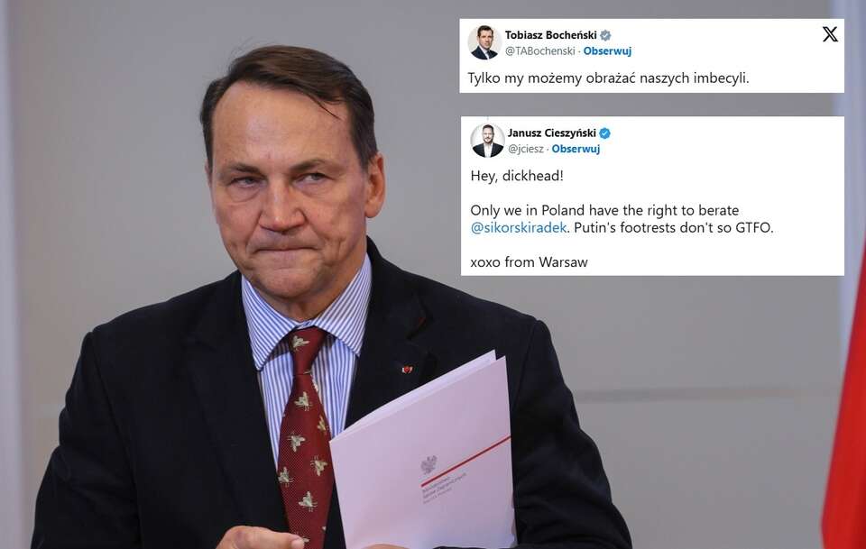 Politycy PiS "bronią" Sikorskiego: "To są nasi imbecyle"