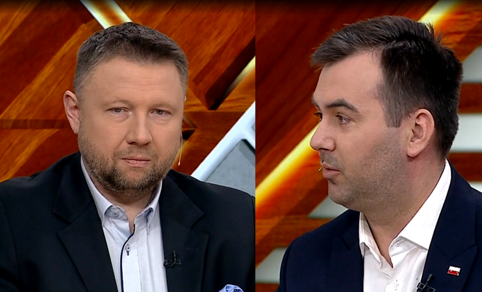 Marcin Kierwiński i Błażej Spychalski w Woronicza 17 / autor: TVP Info