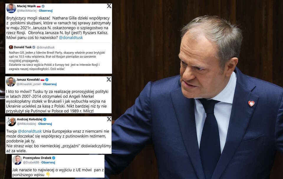 Rosyjskie wpływy? Tusk mąci ws. Polexitu. Kowalski: Milcz!