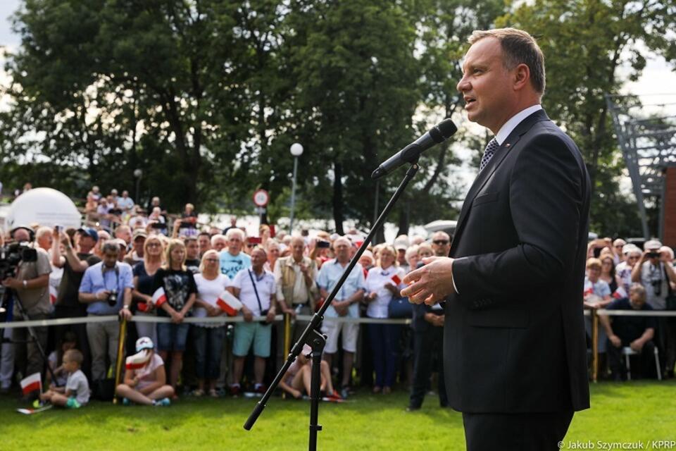Prezydent Andrzej Duda podczas wizyty w Szczecinku 12 lipca br. / autor: Jakub Szymczuk/KPRP