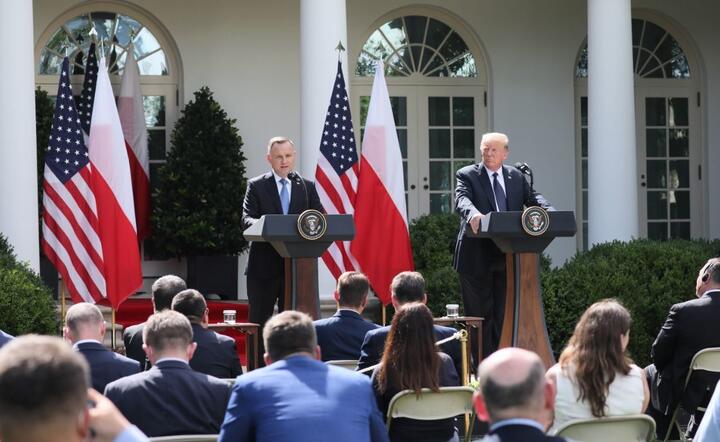 Prezydent RP Andrzej Duda iprezydent Stanów Zjednoczonych Donald Trum / autor: PAP/Leszek Szymański