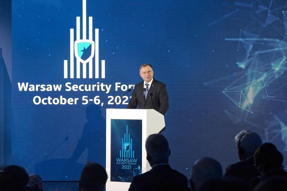 Prezydent Andrzej Duda na Warsaw Security Forum / autor: PAP/Mateusz Marek